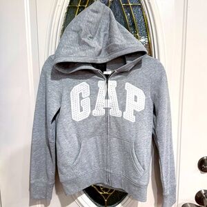 Gap kids zip up hoodie - grey - size 12